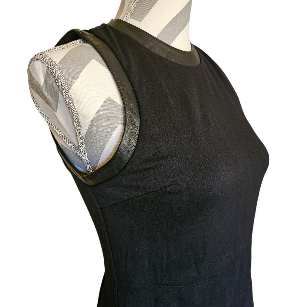 Express black bodycon ponte dress with faux leather Size: XS